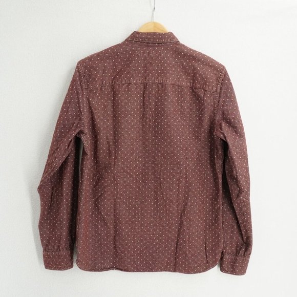 Allsaints Mens Shirt Button Up Long Sleeve Soft Twill Purple Cotton Size Medium - Picture 6 of 9